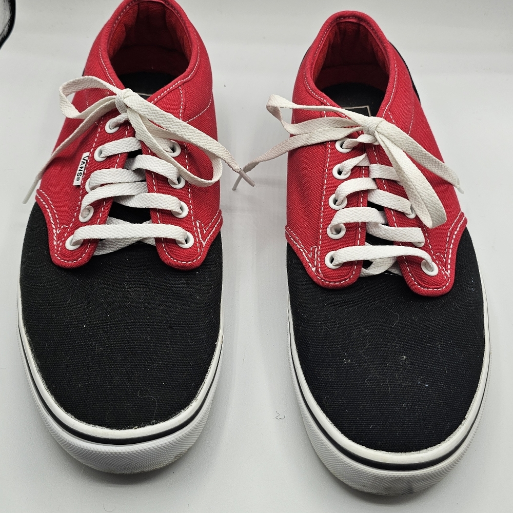 Vans Atwood Red and Black Canvas Skate Sneakers